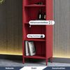 Bücherregal Metall MARIO - 5 Ebenen, Industrie-Design | Standregal Stahl Metallregal Büro Wohnzimmer Arbeitszimmer, 180x50x35cm Rot Bild 4