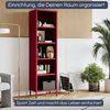 Bücherregal Metall MARIO - 5 Ebenen, Industrie-Design | Standregal Stahl Metallregal Büro Wohnzimmer Arbeitszimmer, 180x50x35cm Rot Bild 3