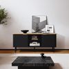 TV Schrank Schwarz 120cm, Lowboard, Fernsehtisch mit 2 Türen fürs Wohnzimmer Modernen Design Bild 2