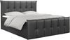 Boxspringbett, mit Fußteil, 2 Bettkästen - PREMIUM-11 - 120x200cm - Dunkelgrau Kunstleder - H3 Bild 3