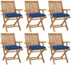vidaXL Klappbare Gartenstühle mit Kissen 6 Stk. Massivholz Teak 3072775 Bild 1
