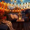 LED Solar-Lichterkette, 20x Retro Gitter-Laterne, 200 cm Bild 4