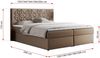 Boxspringbett, Doppelbett mit Multipocket-Matratzen und Topper, dekoratives Kopfteil - LEILA - 200 x 200 cm - Braun Kunstleder - H4 Bild 5