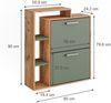 Schuhkipper Orlando Goldkraft Eiche/Grün 80 x 90 cm Vicco Bild 2