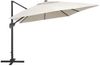 Sonnenschirm, Ampelschirm, Gartenschirm mit LED-Beleuchtung Alu-Mast 400x300 cm Sandweiß Bild 3