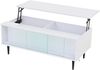 Couchtisch 105 x 50 x 43 cm, höhenverstellbar bis 58 cm, mit Stauraum, LED und Glas-Schiebetüren Bild 5