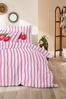 Primera Renforce Bettwäsche 155x220 Erdbeeren Streifen weiss pink 123113-42 Bild 1