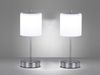 2er SET kabellose Tischlampen Silber / Opalglas dimmbar, Höhe 34,5cm Bild 3