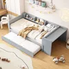 Jugendbett mit Ausziehbett, Schreibtisch, Regal und Lattenrost, 90x200 cm, Einzelbett, Holzbett Bild 2