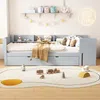 Jugendbett mit Ausziehbett, Schreibtisch, Regal und Lattenrost, 90x200 cm, Einzelbett, Holzbett Bild 4