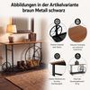 Konsolentisch HWC-Q67, Telefontisch Tisch, Reifen Industrial Retro Holz 81x150x40cm ~ braun Metall schwarz Bild 2