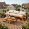 STEELSØN 'Mizaru' Premium Gartenlounge, Gartenmöbel Set mit Tisch, taupe, Akazienholz, wetterfest und UV-beständig, Outdoor Sofa 3 Sitzer Bild 2