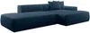 Vente-unique - ERYNEL Sofa SamtStoff Blau - B 156 cm x H 70 cm x L 305 cm Bild 4