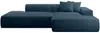 Vente-unique - ERYNEL Sofa SamtStoff Blau - B 156 cm x H 70 cm x L 305 cm Bild 3
