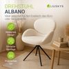 Juskys Drehstuhl Albano - Bouclé - 360° drehbar & gepolstert, pflegeleichter Bezug, verstellbare Metallfüße, modern, für Esszimmer & Küche - Creme 6er Set Bild 2