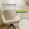 Juskys Drehstuhl Albano - Bouclé - 360° drehbar & gepolstert, pflegeleichter Bezug, verstellbare Metallfüße, modern, für Esszimmer & Küche - Creme 6er Set Bild 5