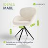 Juskys Drehstuhl Albano - Bouclé - 360° drehbar & gepolstert, pflegeleichter Bezug, verstellbare Metallfüße, modern, für Esszimmer & Küche - Creme 6er Set Bild 4