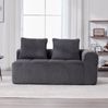 2-Sitzer Sofa 158 x 93 x 61 cm mit Seitenfächern und Becherhaltern – Cordstoff in Dunkelgrau Bild 4