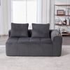 2-Sitzer Sofa 158 x 93 x 61 cm mit Seitenfächern und Becherhaltern – Cordstoff in Dunkelgrau Bild 2