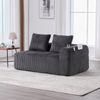 2-Sitzer Sofa 158 x 93 x 61 cm mit Seitenfächern und Becherhaltern – Cordstoff in Dunkelgrau Bild 3