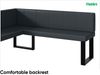 MEBLINI Eckbank für Esszimmer mit ausziehbarem Tisch - Küchenbank - Essecke - Sitzecke Küche - PETER - U-Beine 128x168x87cm Links - Dunkelgrau Kunstleder/M Weiß Hochgl. Bild 5