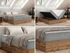 Polsterbett mit Bettkasten, Boxspringbett ohne Kopfteil WOOD ZERO, 7-Zonen Multipocket-Matratze und Topper, modernes Bett für Schlafzimmer - Hellgrau Cordstoff - 200 x 200 cm - H4 Bild 2