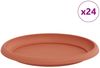 vidaXL Runde Blumenplatte 24 pcs Ziegelrot Ø 23,5 x 2,5 cm Kunststoff 42020318 Bild 2