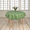 laro Tischdecke 140cm runde Wachstuchtischdecke Saum-Eingefasst Leinenoptik Bild 4