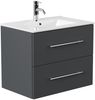 Badmöbel Set Firenze 70 3tlg. LED Spiegel und Seitenschrank grafit : Grafit Bild 2