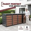 Mülltonnenbox 4er Holzdekor, 120L bis 240L, für Vier Tonnen, Mülltonnenverkleidung aus verzinktem Metall mit Holzdekor-Fron Bild 5