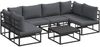 vidaXL Gartensofa-set mit Kissen 7 pcs Schwarz Aluminium 3378849 Bild 2
