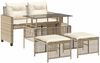 vidaXL 4-tlg. Garten-Sofagarnitur mit Kissen Beige Poly Rattan Glas 368138 Bild 2
