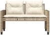 vidaXL 4-tlg. Garten-Sofagarnitur mit Kissen Beige Poly Rattan Glas 368138 Bild 5
