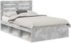 vidaXL Bettrahmen mit Kopfteil Beton 120 x 200 cm Massives Kiefernholz 3411434 Bild 2