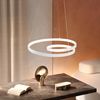 ZMH Pendelleuchte Esstisch Hängelampe LED: 40CM Weiß Hängend Lampe Dimmbar Hängeleuchte Design Esszimmerlampe Modern Esstischlampe mit Fernbedienung Pendellampe für Wohnzimmer Schlafzimmer Küche Bild 2