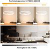 ZMH Pendelleuchte Esstisch Hängelampe LED: 40CM Weiß Hängend Lampe Dimmbar Hängeleuchte Design Esszimmerlampe Modern Esstischlampe mit Fernbedienung Pendellampe für Wohnzimmer Schlafzimmer Küche Bild 3