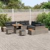 vidaXL Gartensofa-set mit Kissen mit Speicher 13 pcs Grau Poly Rattan 3364923 Bild 3