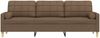 vidaXL 3-Sitzer-Sofa mit Zierkissen Braun 210 cm Stoff 3278204 Bild 3