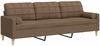 vidaXL 3-Sitzer-Sofa mit Zierkissen Braun 210 cm Stoff 3278204 Bild 2