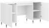 vidaXL Schreibtisch Hochglanz Weiß 142,5 x 50 x 75 cm Holzwerkstoff 3414589 Bild 4