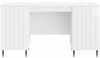 vidaXL Schreibtisch Hochglanz Weiß 142,5 x 50 x 75 cm Holzwerkstoff 3414589 Bild 5
