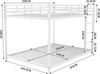 Metall Etagenbett 140x200 cm für Kinder, stabiler Doppelstockbett Rahmen mit Sicherheitsgeländer, platzsparend Weiß Bild 5