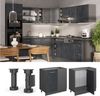 Eckunterschrank R-Line Schwarz Beton 86 cm ohne Arbeitsplatte Vicco Bild 2