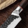Küchenkompane Damastmesser Rustikales Chefmesser gebogen aus Edelstahl - Ergonomischer Holzgriff Bild 3