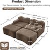 2-Sitzer modulares Sofa H 70 x T 192 x B 167 cm aus Samt mit 2 Ottomane, rahmenlos, braun Bild 5