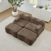 2-Sitzer modulares Sofa H 70 x T 192 x B 167 cm aus Samt mit 2 Ottomane, rahmenlos, braun Bild 3