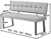 B&D home Essbank SIGFRID (1-St), gepolstert, Metallgestell, mit/ohne Rückenlehne, in 100/120/140/160cm Bild 3
