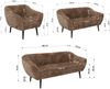 Wohnzimmerset PIRS 1-2-3, Skandinavisches Komplettset, Wellenfederung, schwarze Füße, Sitzgruppe, Möbelset - Braun Cord Bild 5