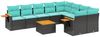 vidaXL 10-tlg. Garten-Sofagarnitur mit Kissen Schwarz Poly Rattan 3227149 Bild 2