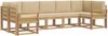 vidaXL Outdoor-Sofagarnitur mit Kissen 7 pcs Weiß und Beige 3388157 Bild 2